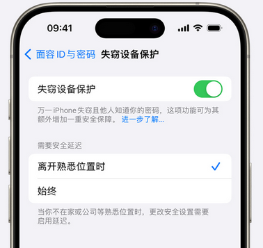 东坡苹果手机维修分享iOS17'失窃设备保护'功能是什么？ 